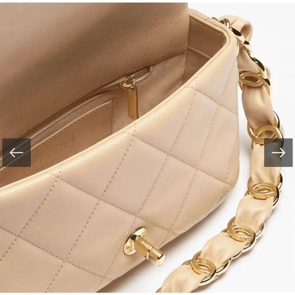 Chanel 24K Small Flap Bag Beige Quilted with CC Strap - Picture 16 of 16